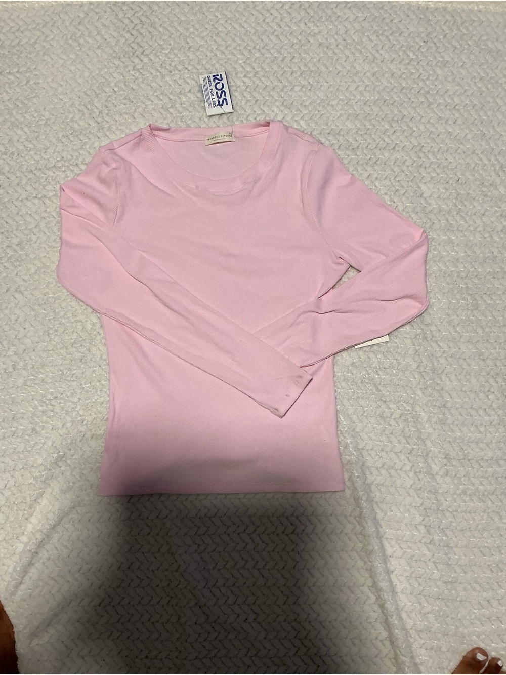 Light Pink Long-Sleeve Crewneck Top